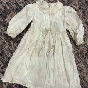 Vintage Inspired Cream Embroidered Lace Dress